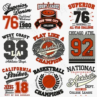 球类运动标签设计矢量素材