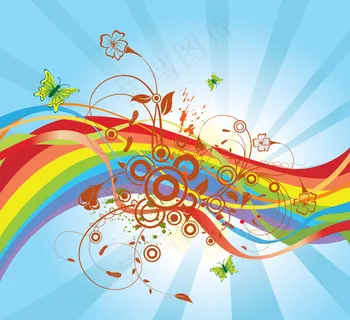 蝴蝶花的背景矢量插图 蝴蝶花的背景矢量插图