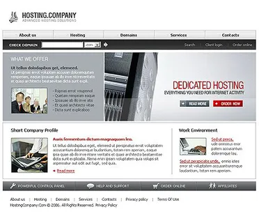 主机服务器公司网站模板