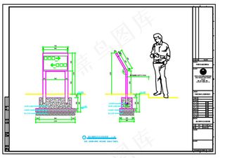 指示牌样式及安装详图cad图素材
