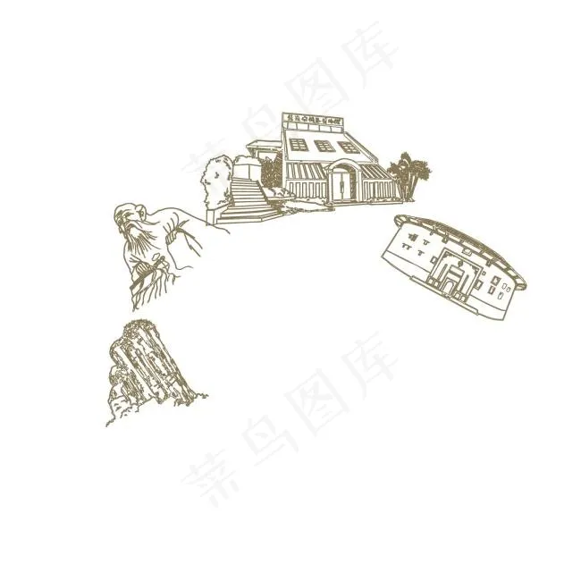 手绘福建ai矢量模版下载