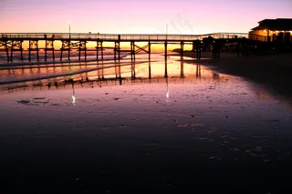 码头落日景色图片