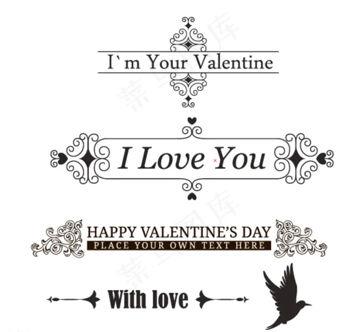 婚庆花纹边框图片ai矢量模版下载