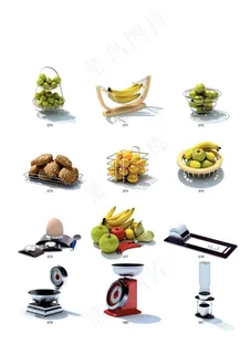 水果篮水果秤模型