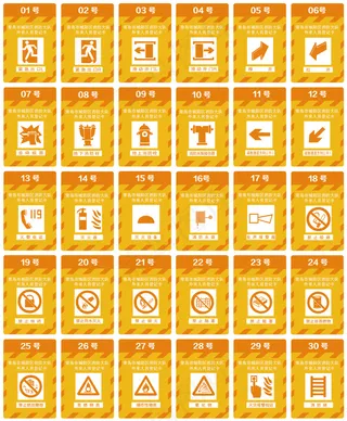 消防器材安全指示疏散指示标志矢量国...