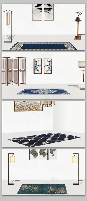 新中式古典古代室内中国风背景