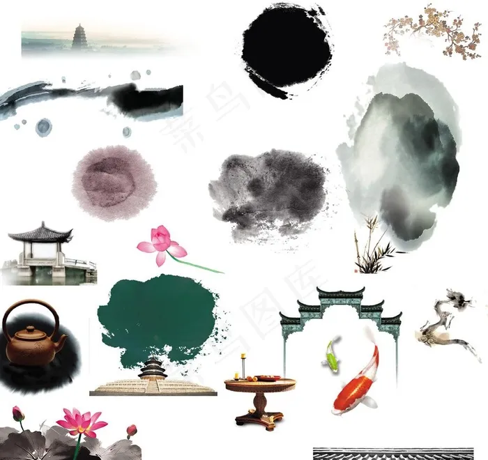 水墨 元素图片(4724X4724(DPI:300))psd模版下载
