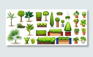 绿叶树叶树木图案图标矢量图素材