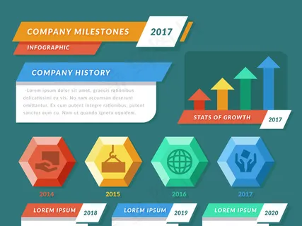 彩色科技信息图表信息点状图矢量素材