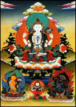 藏传佛教三怙主图片