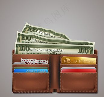 打开的钱包矢量素材图片