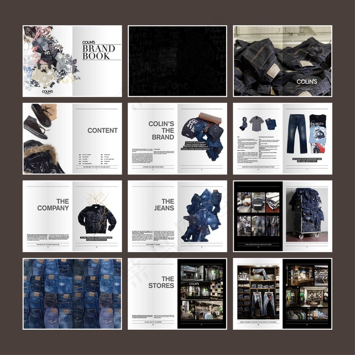 牛仔裤服装画册ai矢量模版下载
