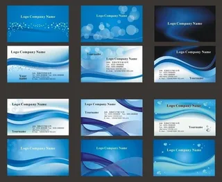 梦幻蓝色科技名片卡片矢量素材