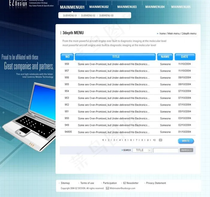 数码科技企业网站模板PSD分层（无...
