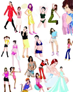 女性卡通人物素材图片