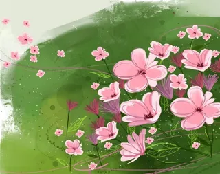 唯美绿色浪漫海报背景