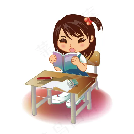 学习  小女孩ai矢量模版下载