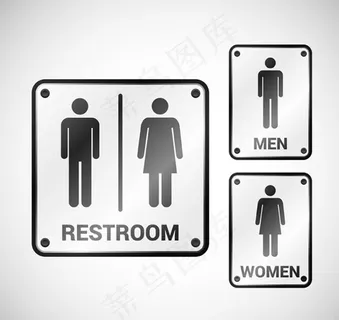 卫生间标识设计矢量素材下载