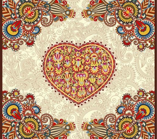 情人节古典花纹图片