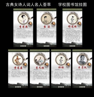 古典名人挂图展板