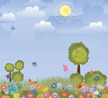 春天背景矢量素材图片