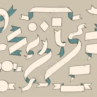 复古古典丝带素材