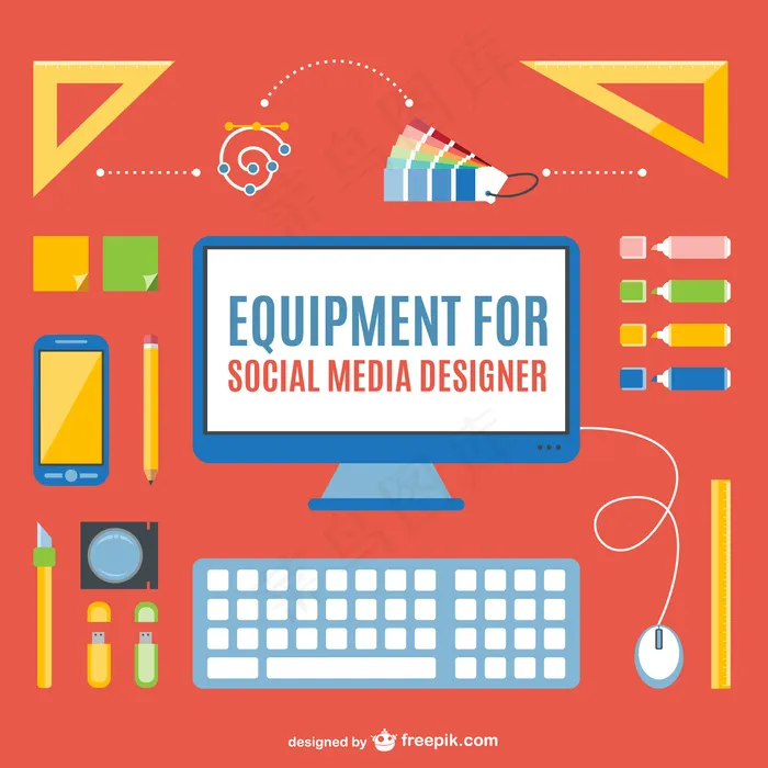 社交媒体设计师包ai矢量模版下载