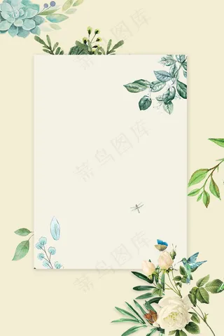 陈旧背景彩绘叶子花朵夏季背景素材