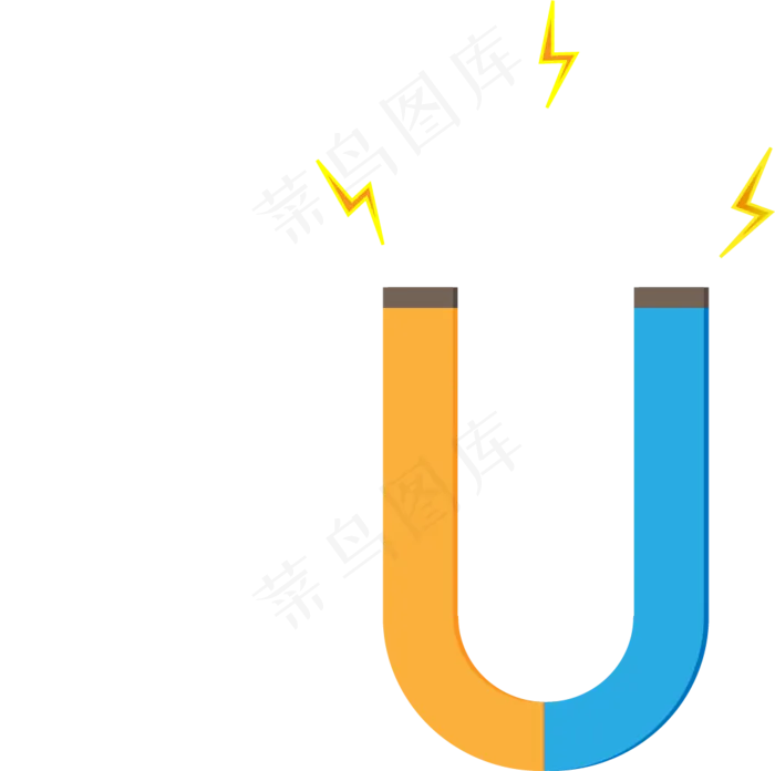 红蓝色天然磁石带黄色强烈磁场的红蓝色天然磁石带黄色强烈磁场的ai矢量模版下载