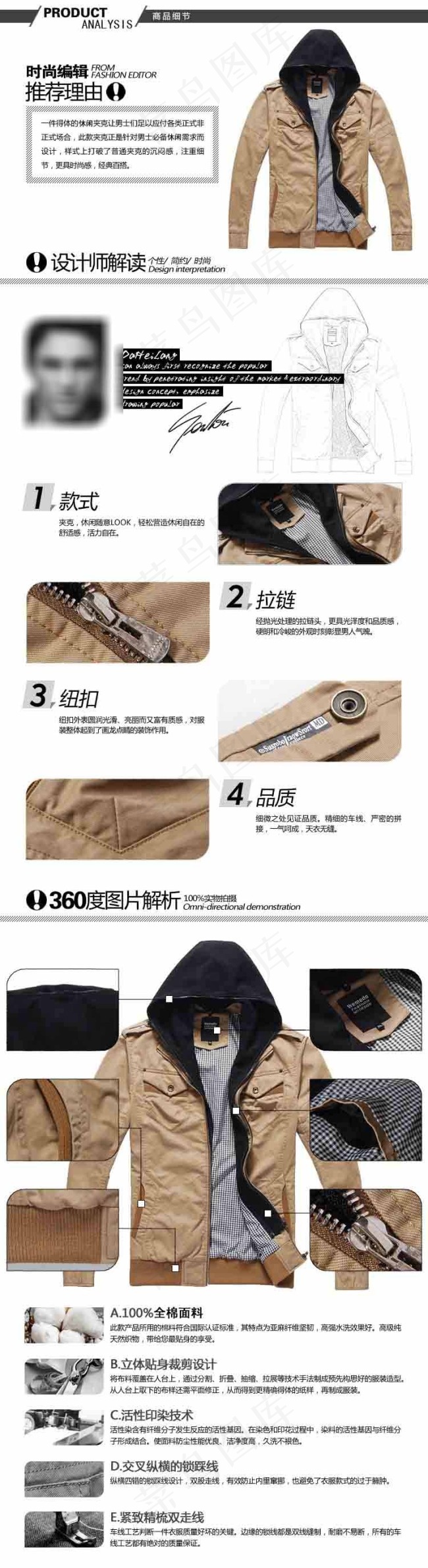 淘宝网宝贝详情男装服装页面psd模版下载