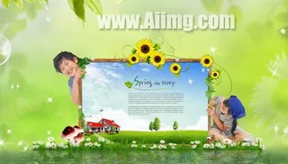 人物展示画板PSD素材