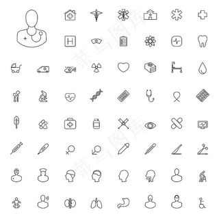 医疗线条图标设计