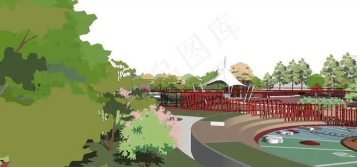 插画风 儿童公园景观设计