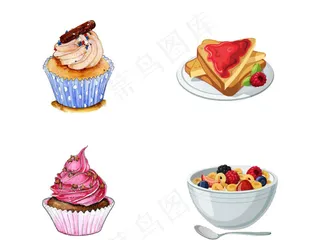 甜点糕点美食淘宝PNG素材