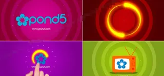 4枚复古样式的logo揭示AE模板