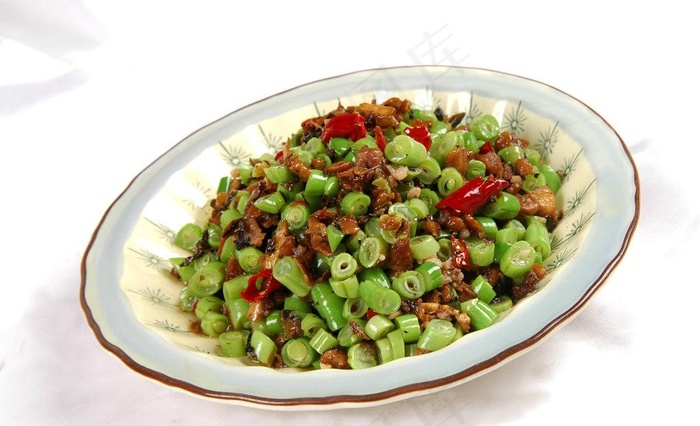 湘菜 榄菜肉碎炒豆米图片