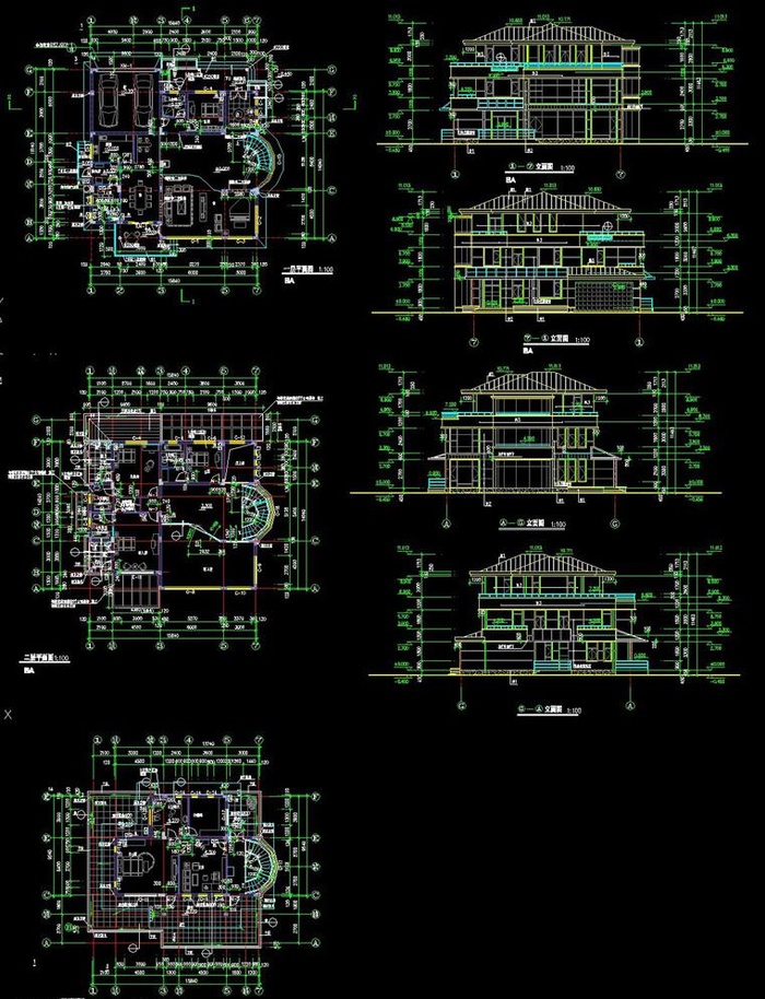 别墅建筑CAD施工图