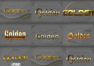 3D立体效果黄金艺术字PS样式