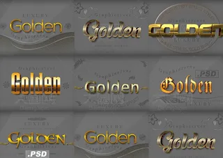 3D立体效果黄金艺术字PS样式