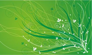 cdr绿色动感飘逸柔美线条树枝背景