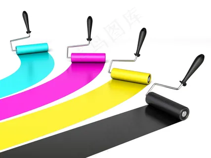 四色油漆与刷子