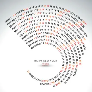 2016年花纹图案日历主题矢量素材