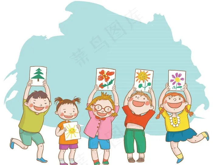 卡通儿童图片eps,ai矢量模版下载