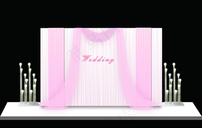 粉色纱幔签到区丶安的设计