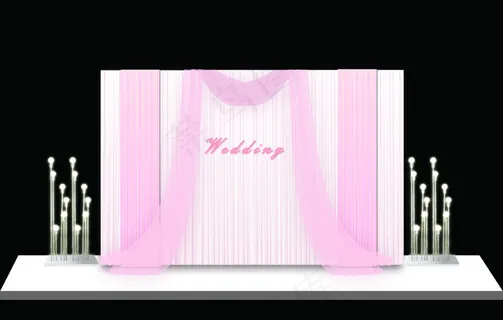 粉色纱幔签到区丶安的设计