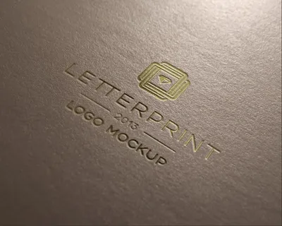 Logo样机-棕色凹印