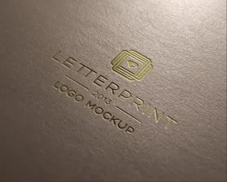 Logo样机-棕色凹印