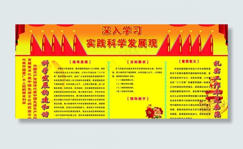 深入学习实践科学发展观图片cdr矢量模版下载