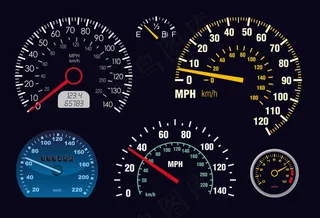 汽车行驶里程车速里程表转速表向量