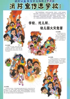 校园防火消防海报图片